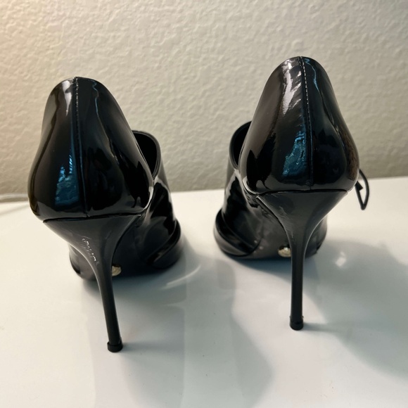 Gucci Patent Leather Peep Toe Patent Leather Booties Booties Sz 8 - Picture 7 of 9